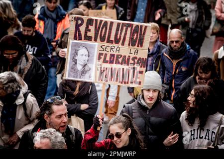 Gerard Cambon / Le Pictorium - 12. Protesttag gegen das Rentengesetz - 13/4/2023 - Frankreich / Paris / Paris - Protest gegen das Rentengesetz Stockfoto