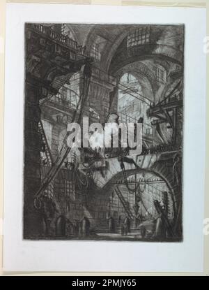 Print, Serie Carceri, Plate VI; Giovanni Battista Piranesi (Italienisch, 1720–1778); Italien; Ätzen; 54,2 x 40,0 cm (Plattenmarke) Stockfoto