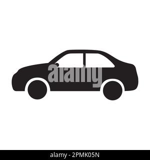 Die Silhouette der AutoIkone im modernen Stil. Darstellung des Silhouettenstils Abstraktes Vektordesign Stock Vektor