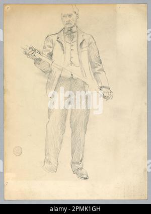 Zeichnung, Skizze eines Mannes; Francis Augustus Lathrop (amerikanisch, 1849 - 1909); USA; Graphit auf Papier; 35,5 x 26 cm (14 x 10 1/4 Zoll); 1914-38-249 Stockfoto