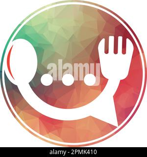 Chat-Logo von Food Restaurant Icon Vector-Designvorlage Food Chat Vector für Restaurant. Stock Vektor