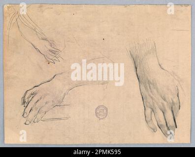 Zeichnen, Handstudies; Francis Augustus Lathrop (amerikanisch, 1849 - 1909); USA; Graphit auf Papier; 18,1 x 24 cm (7 1/8 x 9 7/16 Zoll); 1914-38-97 Stockfoto