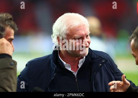 Rudi Voeller, GER, Bayer 04 Leverkusen vs. Union Saint-Gilloise, Fussball, UEFA Europa League, Viertelfinale, Hinspiel, Spielzeit 2022/2023, 13.04.2023 Kredit: Ant Palmer/Alamy Live News Stockfoto