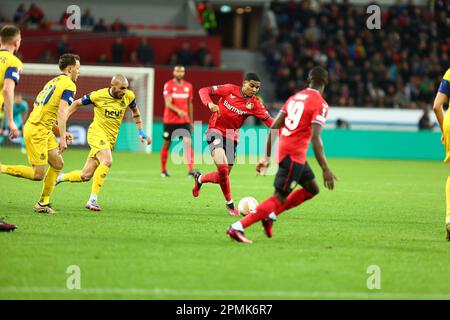 GER, Bayer 04 Leverkusen vs. Union Saint-Gilloise, Fussball, UEFA Europa League, Viertelfinale, Hinspiel, Spielzeit 2022/2023, 13.04.2023 Kredit: Ant Palmer/Alamy Live News Stockfoto