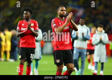 Jonathan Tah (Bayer 04 Leverkusen) GER, Bayer 04 Leverkusen vs. Union Saint-Gilloise, Fussball, UEFA Europa League, Viertelfinale, Hinspiel, Spielzeit 2022/2023, 13.04.2023 Kredit: Ant Palmer/Alamy Live News Stockfoto