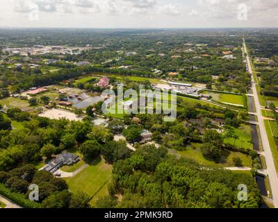 Luftbild von schweren Überschwemmungen auf den Southwest Ranches Davie FL Stockfoto