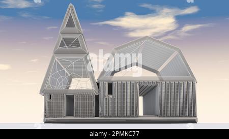 Maurer, Architekten, Bauingenieure, Immobilienentwickler und Hausbauer müssen aus nächster Nähe auf die dichten strukturellen Details achten, die darin zu finden sind. Stockfoto