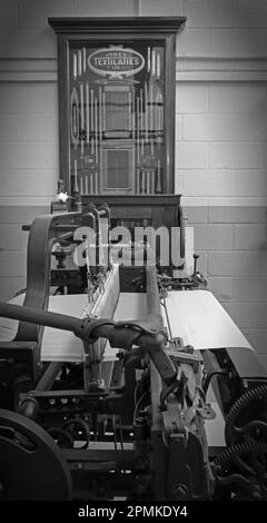 Jones Textilaties Ltd Display - 1082 Burnley Road East, Water, Rossendale, Lancashire, England, GB - BW Stockfoto