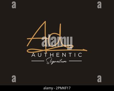 Vektor für DIE Signature-Logo-Vorlage DER WERBUNG. Stock Vektor
