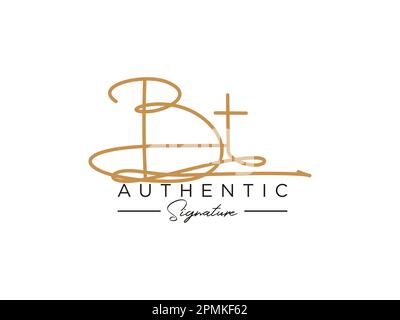 Vektor der BT-Signatur-Logo-Vorlage. Stock Vektor