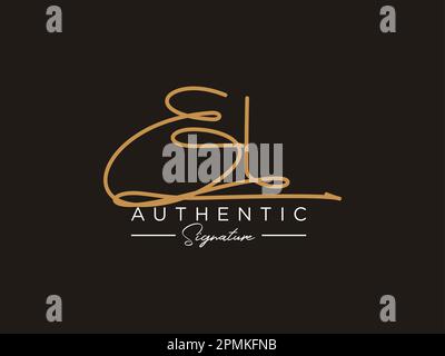 EL Signature Logo-Vorlage Vektor. Stock Vektor