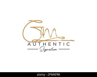 Vektor der Vorlage für das GM-Signature-Logo. Stock Vektor