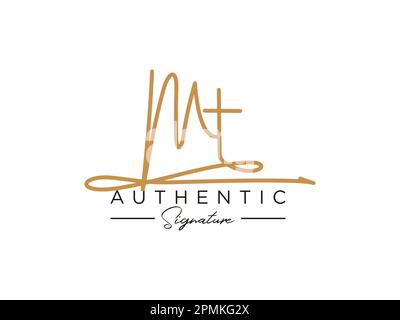 VEKTOR für SIGNATURE-Logo-Vorlage FÜR MT. Stock Vektor
