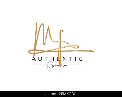 Vektor für MF-Signaturlogo. Stock Vektor