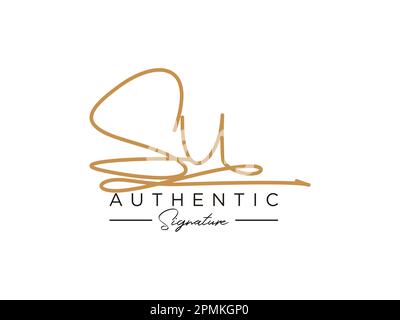 VEKTOR der SU-Signatur-Logo-Vorlage. Stock Vektor