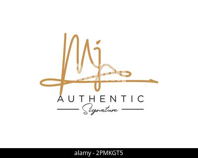 Vorlagenvektor für das MJ-Signature-Logo. Stock Vektor