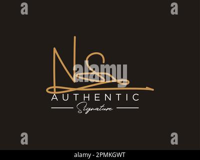 NS Signature Logo Template-Vektor. Stock Vektor