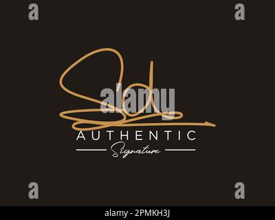 SD Signature Logo-Vorlage Vektor. Stock Vektor