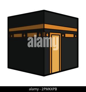 Kaaba Qibla für Moslems. Eid-Mubarak-Symbol-Vektordarstellung Stock Vektor