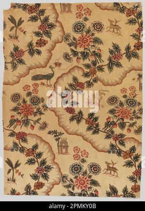 Textil (Indien); Baumwolle; Kette x Schuss: 55 x 39,5 cm (21 5/8 x 15 9/16 Zoll) Stockfoto