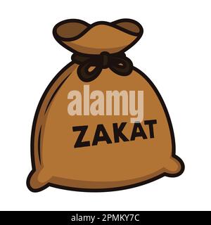 Legen Sie Vermögenswerte für Zakat zurück. Eid-Mubarak-Symbol-Vektordarstellung Stock Vektor