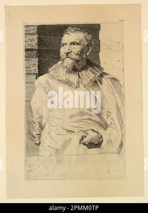 Print, Porträt von Adam van Noort, von Icones Principum Virorum, 1630–1640; Print Maker: Anthony van Dyck (niederländisch, 1599–1641); Niederlande; Ätzen auf cremefarbenem Papier; 29,7 x 21,2 cm (11 11/16 x 8 3/8 Zoll); Bequest von George Campbell Cooper; 1896–3-124 Stockfoto