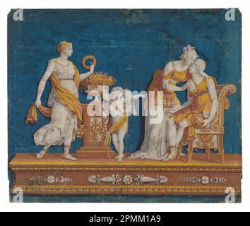 Firescreen (Frankreich); Blockdruck auf handgefertigtem Papier; 84 x 101 cm (33 1/16 x 39 3/4 Zoll); 1911-26-1 Stockfoto