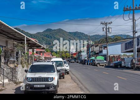 Straße in Bouquet an einem sonnigen Tag, Chiriqui, Panama Stockfoto