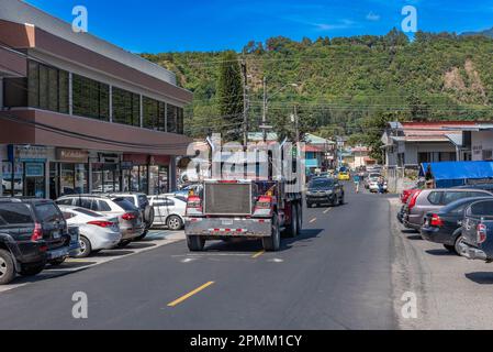 Straße in Bouquet an einem sonnigen Tag, Chiriqui, Panama Stockfoto