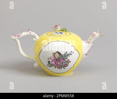 Teekanne Teapot; hergestellt von Meissen Porcelain Factory (Deutschland), Meissen Porcelain Manufactory (Deutschland); Deutschland; Hartpaste Porzellan, Glasemaille Stockfoto