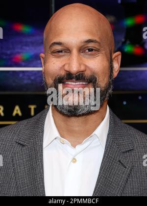 North Hollywood, Usa. 13. April, 2023. Amerikanischer Schauspieler, Komiker, Drehbuchautor und Produzent Keegan-Michael Key erscheint im Apple TV „Schmigadoon!“ Season 2 Emmy FYC (zu Ihrer Entgegennahme) Veranstaltung im TV Academy Saban Media Center am 13. April 2023 in North Hollywood, Los Angeles, Kalifornien, USA. (Foto: Xavier Collin/Image Press Agency) Kredit: Image Press Agency/Alamy Live News Stockfoto