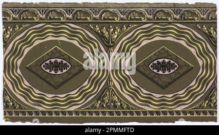 Frieze oder Dado (Frankreich); Blockdruck auf handgefertigtem Papier; 91,5 x 52 cm (36 x 20 1/2 Zoll) Stockfoto