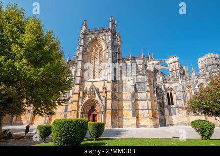 Blick auf das Kloster Santa Maria da Vitoria in Batalha. Portugal Stockfoto