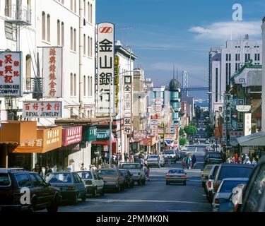 1992 HISTORIC GRANT AVENUE CHINATOWN SAN FRANCISCO CALIFORNIA USA Stockfoto