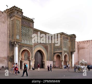 Bab Mansur al-'Alj, Meknes, Marokko Stockfoto