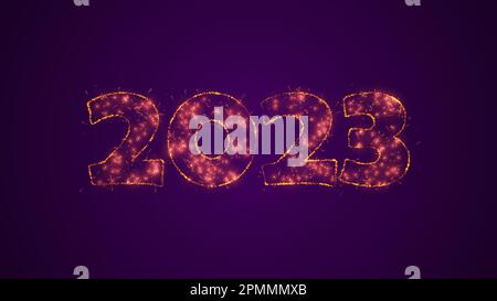 Frohes neues Jahr 2023 Feuerwerk Stockfoto