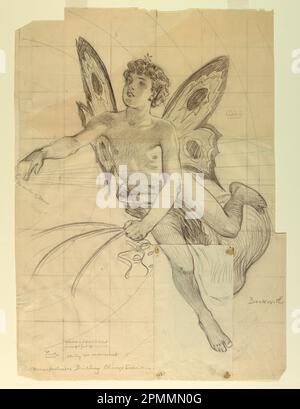 Drawing, Puck, Study for Manufacres and Liberal Arts Building, World's Columbian Exposition, Chicago, IL; J. Carroll Beckwith (amerikanisch, 1852–1917); USA; Holzkohle und Graphit auf cremefarbenem gewebtem Papier; 61,5 x 44,7 cm (24 3/16 x 17 5/8 Zoll) Stockfoto