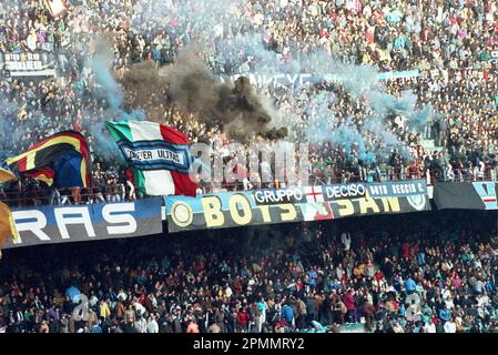 Italien Ultras Staffel 1990-91 Serie A - auf dem Foto - Inter-Fiorentina Stockfoto