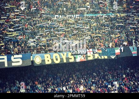 Italien Ultras Staffel 1990-91 Serie A - auf dem Foto - Inter-parma Stockfoto
