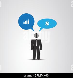 Der Wahre Marktführer – Geschäftsmann Ikone Stock Vektor