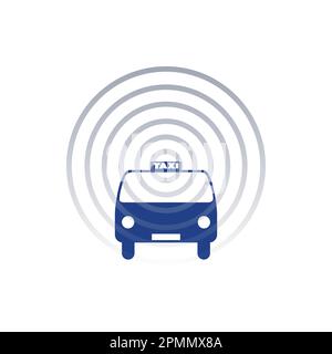 Selbstfahrendes Taxi Designkonzept für die Benutzeroberfläche der mobilen Anwendung, Bestellservice Stock Vektor