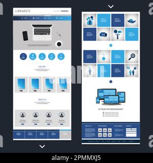 Einseitige Website-Designvorlage für Ihr Unternehmen Stock Vektor
