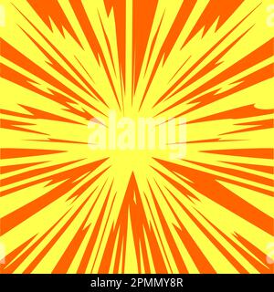 Hintergrund für die Erstellung von Manga aus dynamischen Bewegungslinien. Vektorbild in Schwarz, vom Hintergrund isoliert. Stock Vektor