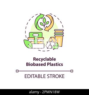Symbol für recycelbare biobasierte Kunststoffe Stock Vektor