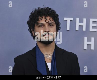 LA, USA. 13. April 2023. Das Schauspieler Augusto Aguilera nimmt am Donnerstag, den 13. April 2023, am Bruin Regency Theatre in der Westwood-Abteilung von Los Angeles an der Premiere des Filmthrillers „The Last Through Me“ Teil. Storyline: Eine Frau bildet eine unerwartete Beziehung zu ihrer 16-jährigen Stieftochter, während sie nach der Wahrheit über das mysteriöse Verschwinden ihres Mannes sucht. Foto: Jim Ruymen/UPI. Kredit: UPI/Alamy Live News Stockfoto