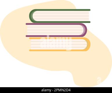Ein Stapel farbenfroher Bücher mit festem Einband. Vektordarstellung im Cartoon-Stil Stock Vektor