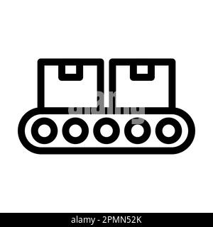 Conveyor Vector Thick Line-Symbol Für Den Persönlichen Und Gewerblichen Gebrauch. Stockfoto