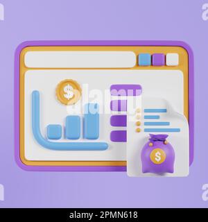 Konzept der Seo-Optimierung für Website und mobile Website. Landing-Page-Vorlage. 3D-Vektorabbildungen. Stockfoto