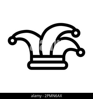 Jester Hat Vector Thick Line Symbol Für Den Privaten Und Kommerziellen Gebrauch. Stockfoto