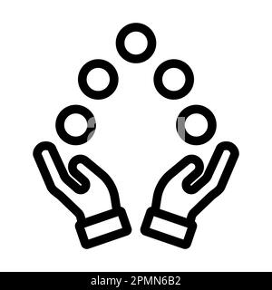 Jonglieren Des Dicken Vektorliniensymbols Für Den Persönlichen Und Gewerblichen Gebrauch. Stockfoto
